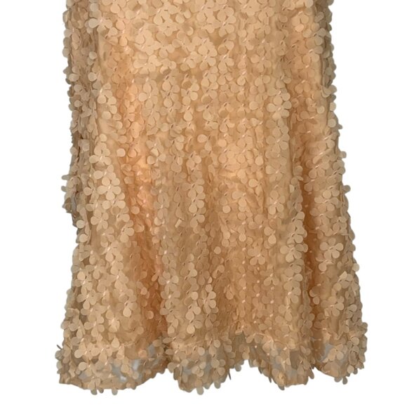 Anthropologie 3D Floral Embellished Mini Dress XL Peach NEW - Picture 12 of 14